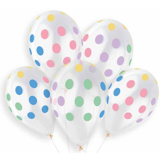 Gemar 13-Inch Multicolor Polka Dot Latex Balloons, 50 Count