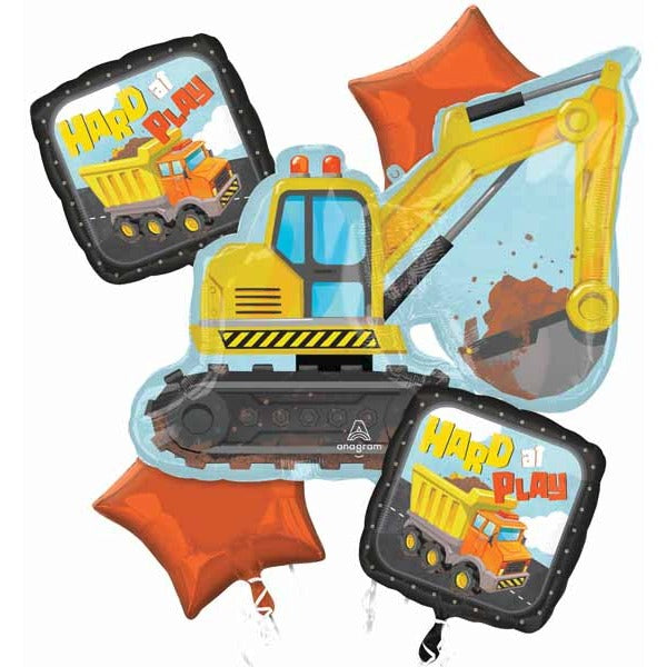 Construction Excavator Foil Balloon Bouquet