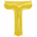 34" Gold Letter T Balloon