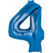Blue Number 4 Balloon, 26 Inch