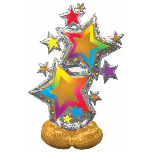 Colorful Star Cluster AirLoonz Foil Balloon, 59 Inch