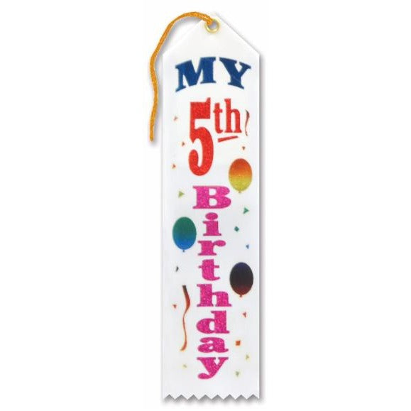My 5th Birthday Award Ribbon, 2 x 8 Inches