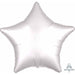 White Satin Luxe Star Foil Balloon, 19 Inch
