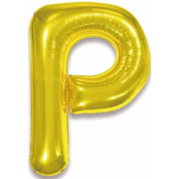 34 Inch Gold Letter P Foil Balloon