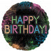 Let's Glow Crazy Happy Birthday 18" Round Foil Balloon