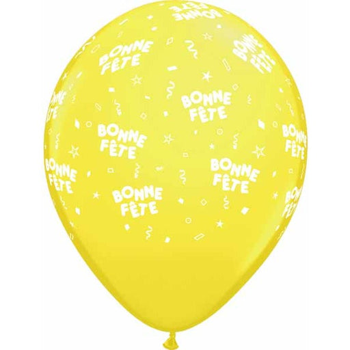 BONNE FETE ALL OVER 12" 50/BAG YELLOW