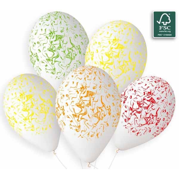 GEMAR 13" MARBLE WHITE ASSTD INK 50/B