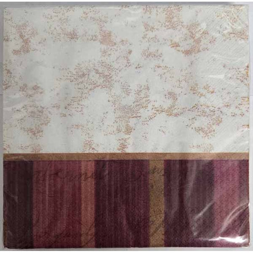 Merlot Stripe Luncheon Napkins, 16 Count