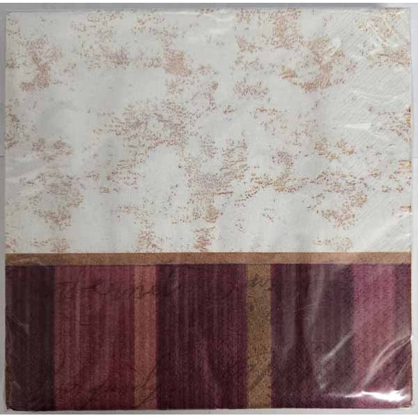 Merlot Stripe Luncheon Napkins, 16 Count
