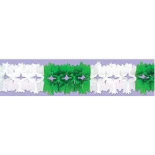 Green & White Pageant Garland, 14.5 ft