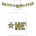 Gold Glittered Happy New Year Streamer, 8.5 ft