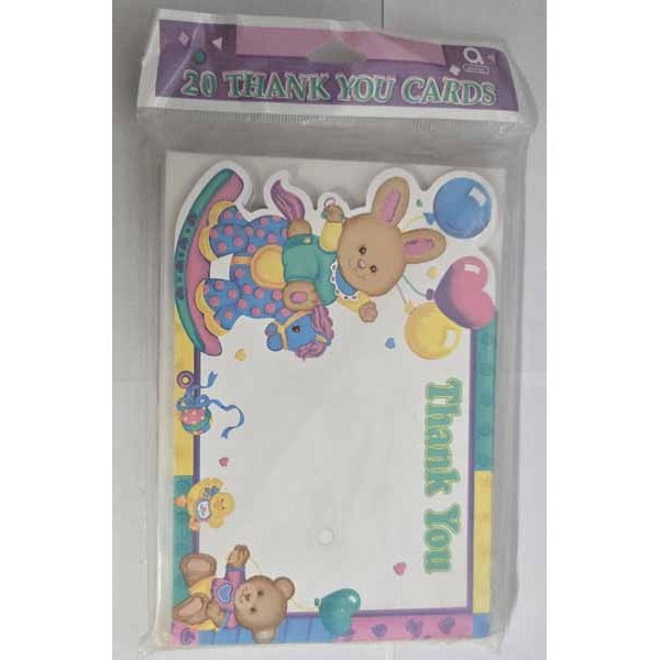 Baby Blocks Die-Cut Thank You Cards, 20 Pack