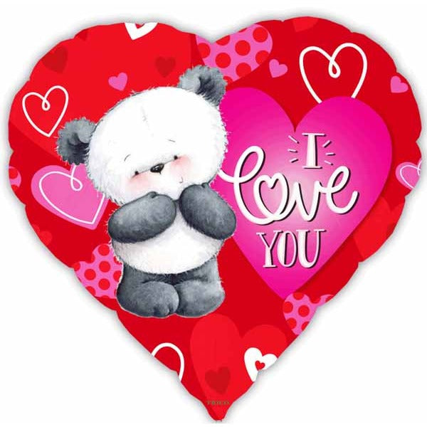 I Love You Bear 18-Inch Heart Foil Balloon