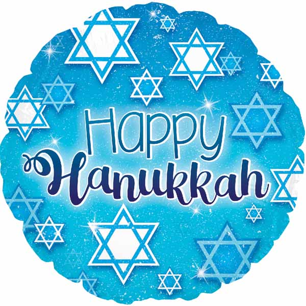 Happy Hanukkah 9 Inch Air-Fill Foil Balloon