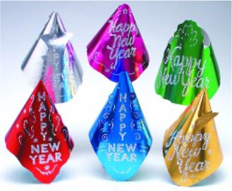 BONNE ANNEE GLITTER FOIL HAT 72/BOX