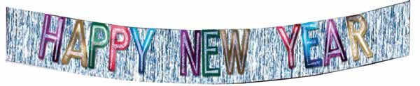 Multicolor Happy New Year Fringe Banner, 9 ft