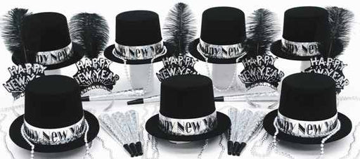 Silver Glitz New Year's Eve Party Kit for 50