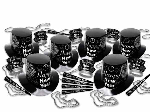 Silver Fireburst New Year's Eve Party Kit for 50