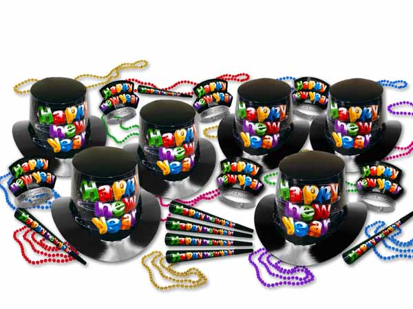 Galaxy Multicolor New Year's Party Kit for 50 Guests