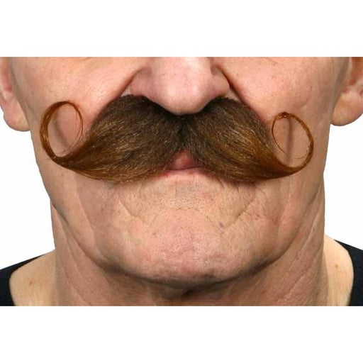 Gentleman Medium Brown Self-Adhesive Moustache, 13 x 4 cm