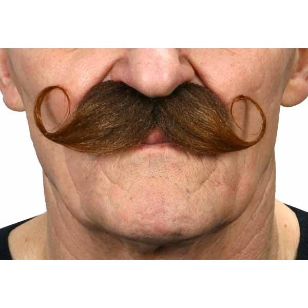 Gentleman Medium Brown Self-Adhesive Moustache, 13 x 4 cm