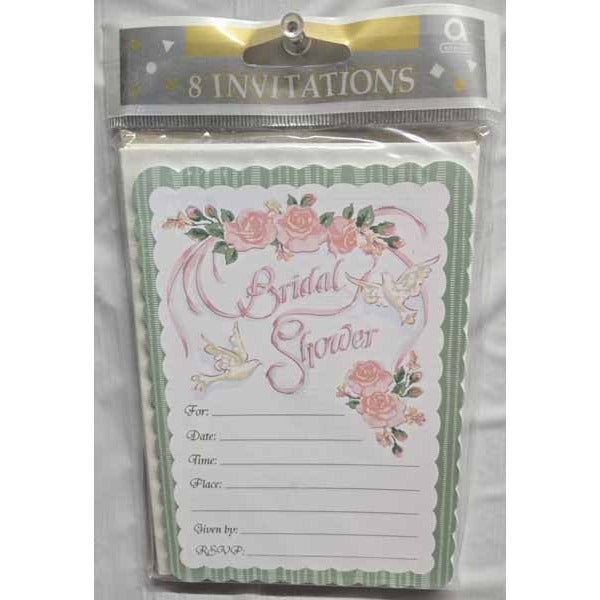 Ribbons & Roses Invitations, 8 Pack