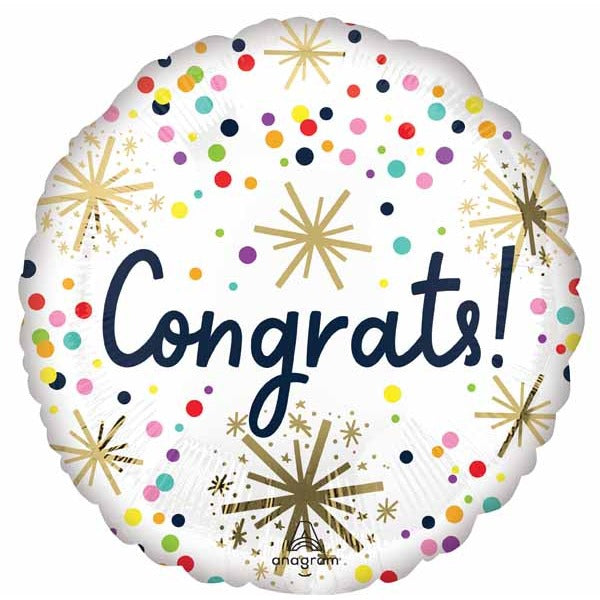 Confetti Congrats 18" Round Foil Balloon