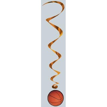 Basketball Whirl Hanging Decorations, 5 Count