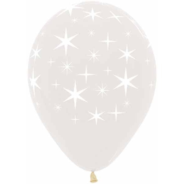 Sempertex Bold Stars Clear 11" Latex Balloons, 50 Pack