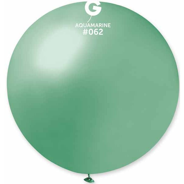 Gemar 31" Metallic Aquamarine #062 Latex Balloon, 1 Count