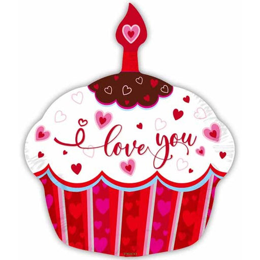 I Love You Cupcake 18" Shaped Foil Balloon