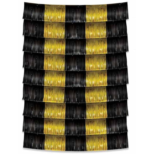 Black & Gold Fringe Backdrop, 9 Pieces