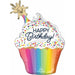 31" Confetti Sprinkle Happy Birthday Cupcake Foil Balloon