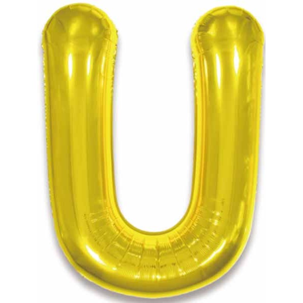 34" Gold Letter U Foil Balloon