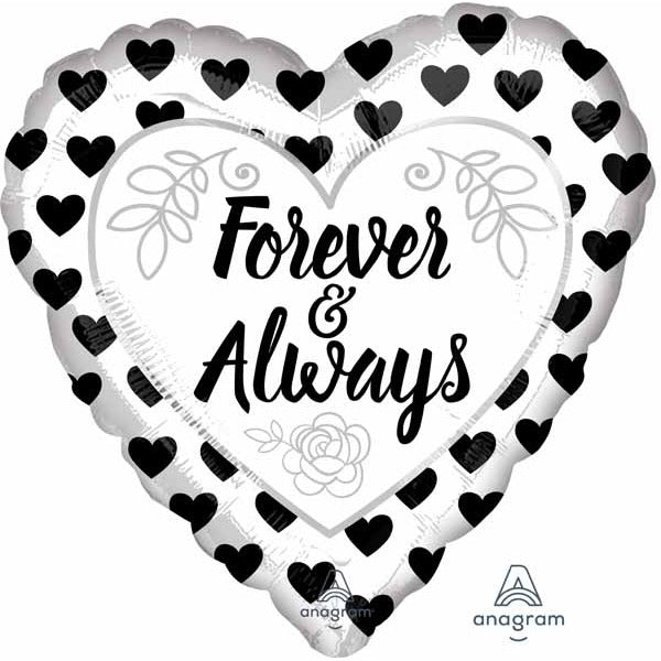 FOREVER & ALWAYS BK/ WHT 18" HRT S40 PKG