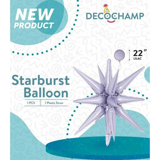 DecoChamp 22 Inch Lilac Starburst Foil Balloon