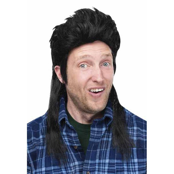 Black Mullet Costume Wig