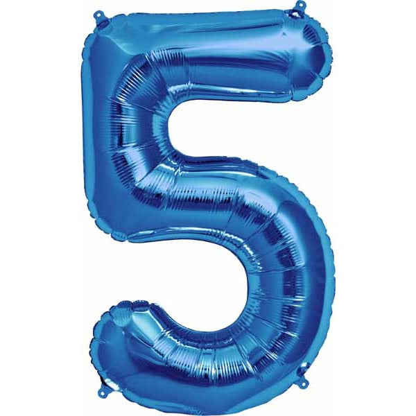 34-Inch Blue Number 5 Balloon