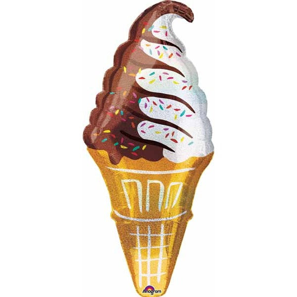 41" Holographic Ice Cream Cone Foil Balloon
