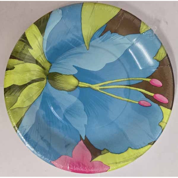 Tiki Blossoms Cool 7-Inch Party Plates, 8 Count