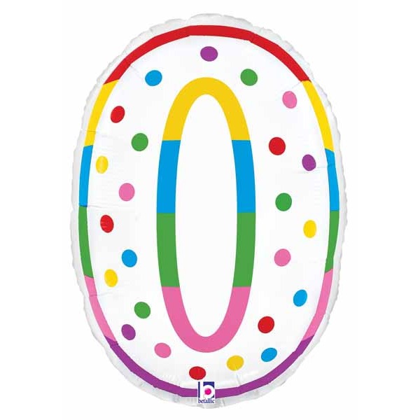 24-Inch Number 0 Birthday Candle Foil Balloon