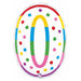 24-Inch Number 0 Birthday Candle Foil Balloon