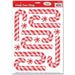 Candy Cane Christmas Stickers, 8 Stickers on 1 Sheet