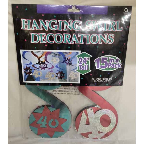 PARTY CONTINUES 40 HANG SWIRL 15PK/6CS
