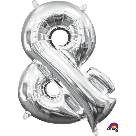 16-Inch Silver Ampersand Foil Balloon