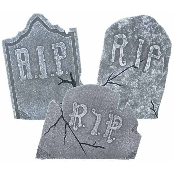 Crooked Tombstone Halloween Decoration Set