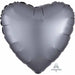 18" Graphite Satin Luxe Heart Foil Balloon