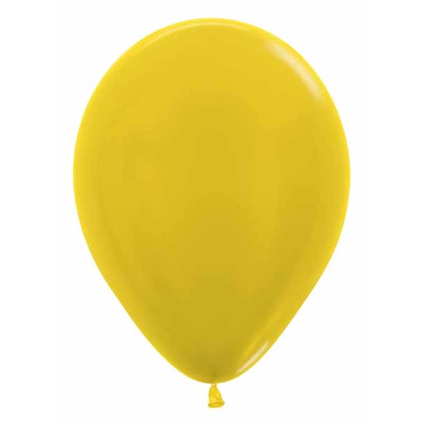 Sempertex 5 Inch Metallic Yellow Latex Balloons, 50 Pack