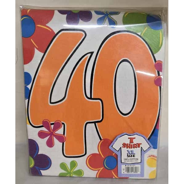 Birthday Power 40th Birthday T-Shirt, XL