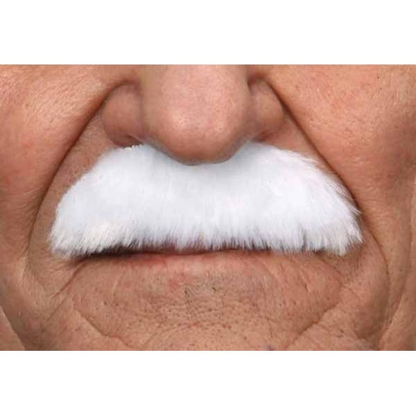 Pure White Costume Moustache, 7 cm